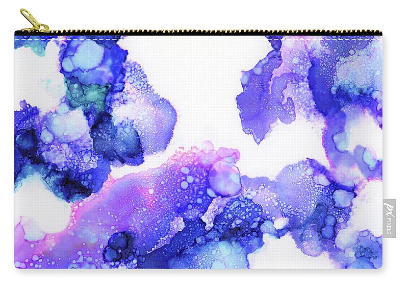 Blue Carry-all Pouch featuring the painting Blueberry Blush by Tamara Nelson