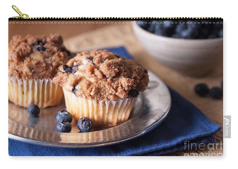 Blueberry Zip Pouch featuring the photograph Blueberry Muffins by Ana V Ramirez