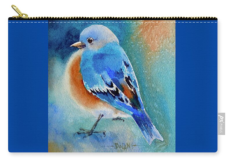 Bluebird Zip Pouch featuring the painting Bluebird #4 by Pat Dolan