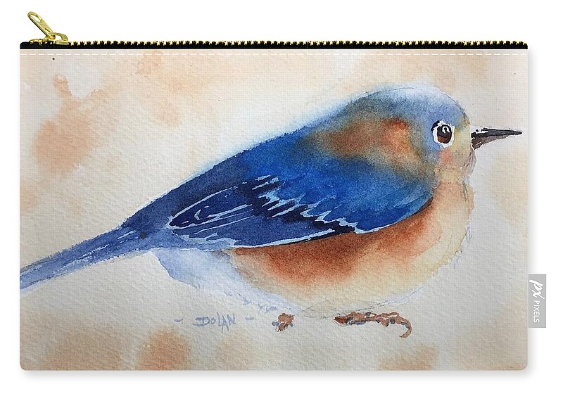 Bluebird Zip Pouch featuring the painting Bluebird #5 by Pat Dolan