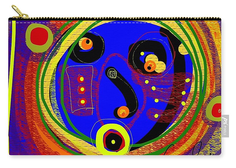 Abstract Zip Pouch featuring the digital art Blued out of my mind by Susan Fielder