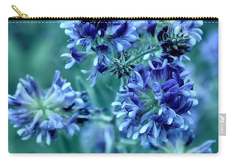 Flowers Zip Pouch featuring the photograph Blues by Elfriede Fulda