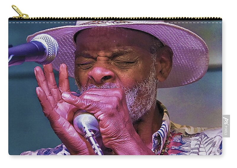 Blues Zip Pouch featuring the photograph Blues Harp by C H Apperson