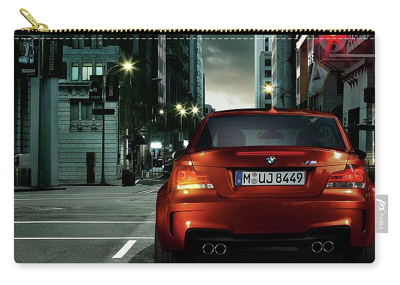 Bmw 1 Series M Coupe Zip Pouch featuring the digital art BMW 1 Series M Coupe by Maye Loeser