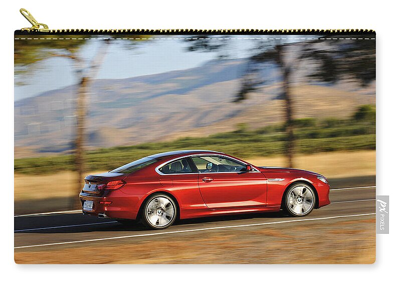 Bmw 6-series Coupe Zip Pouch featuring the digital art BMW 6-Series Coupe by Maye Loeser