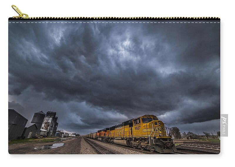 Colorado Zip Pouch featuring the photograph BNSF Storm by Darren White