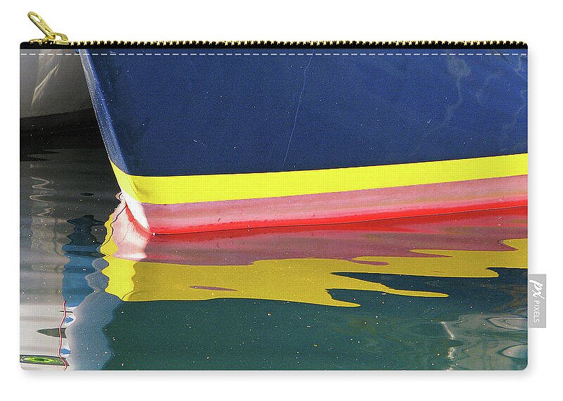 Blue Carry-all Pouch featuring the photograph Boat Reflection by Ted Keller