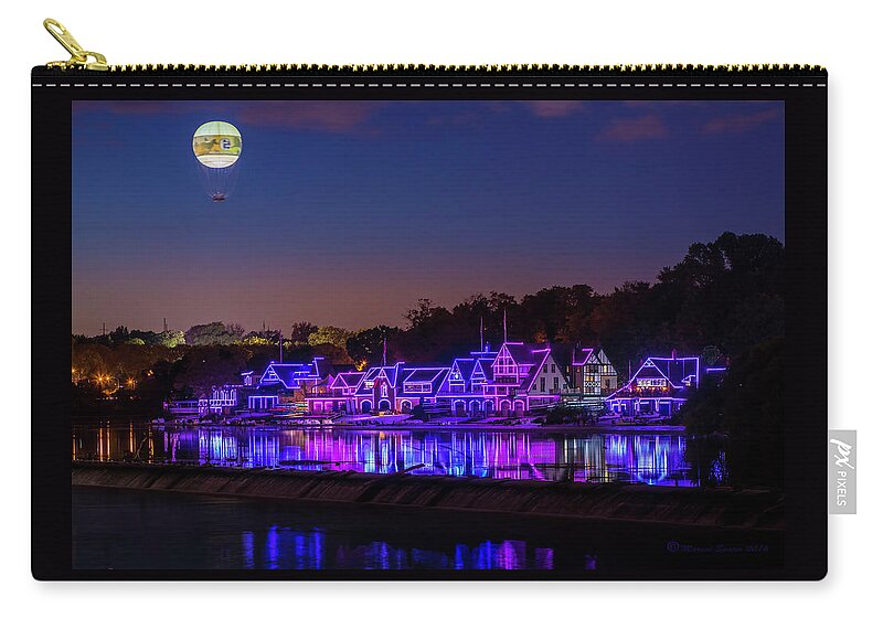 Color Lights Zip Pouch featuring the photograph Boathouse Row by Marvin Spates