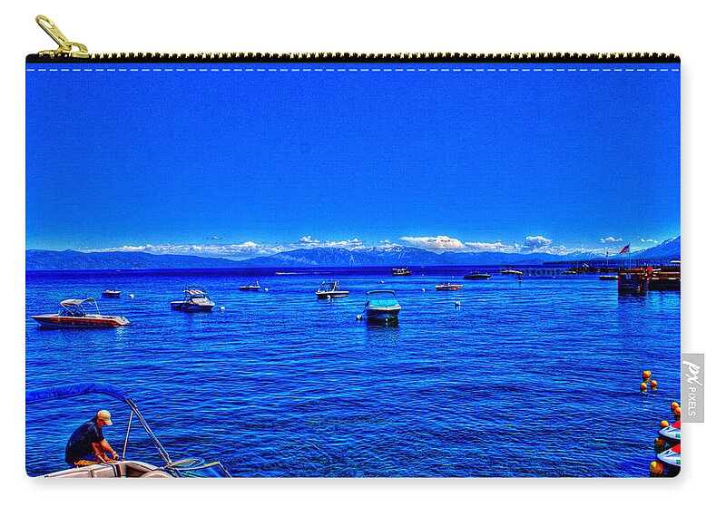 Hdr Zip Pouch featuring the photograph Boating on Lake Tahoe by Randy Wehner