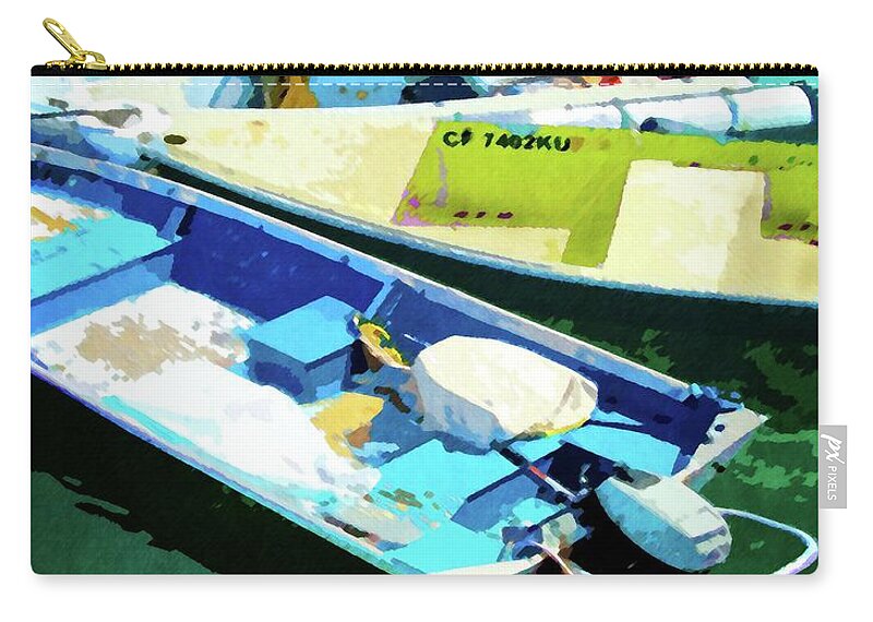 Boats Zip Pouch featuring the photograph Boats at Avalon by Timothy Bulone