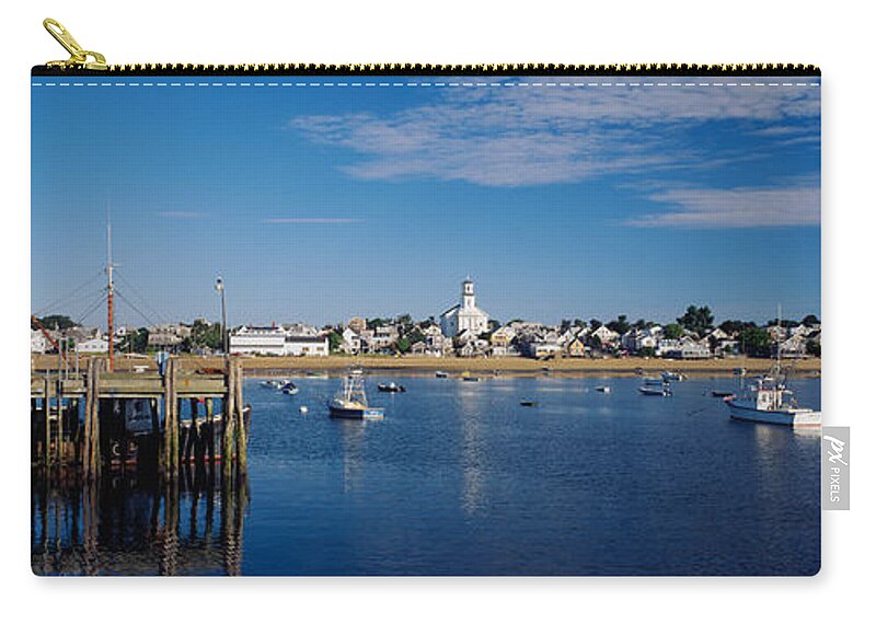 Photography Zip Pouch featuring the photograph Boats In The Sea, Provincetown, Cape by Panoramic Images