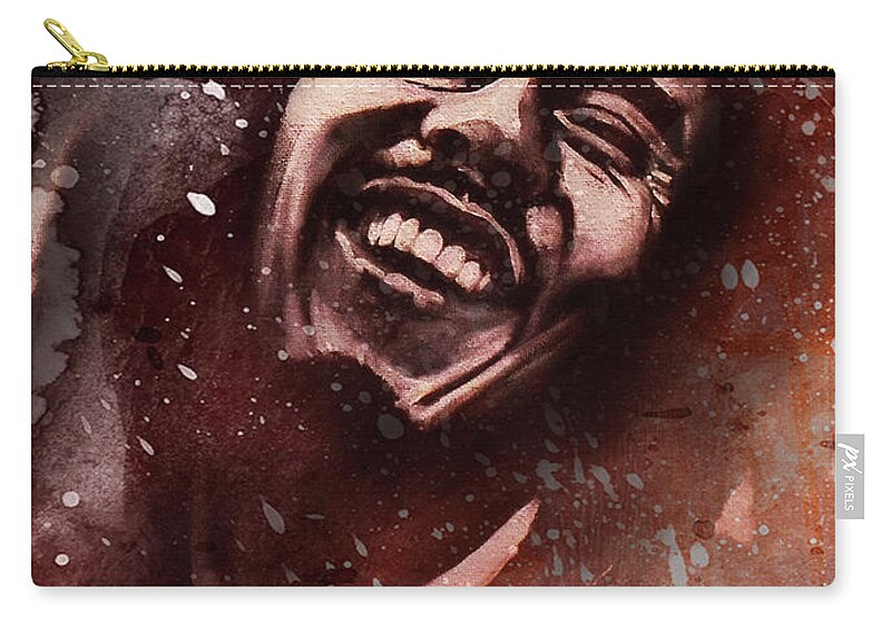 Bob Marley Zip Pouch featuring the painting Bob Marley 2 by Stephen Humphries