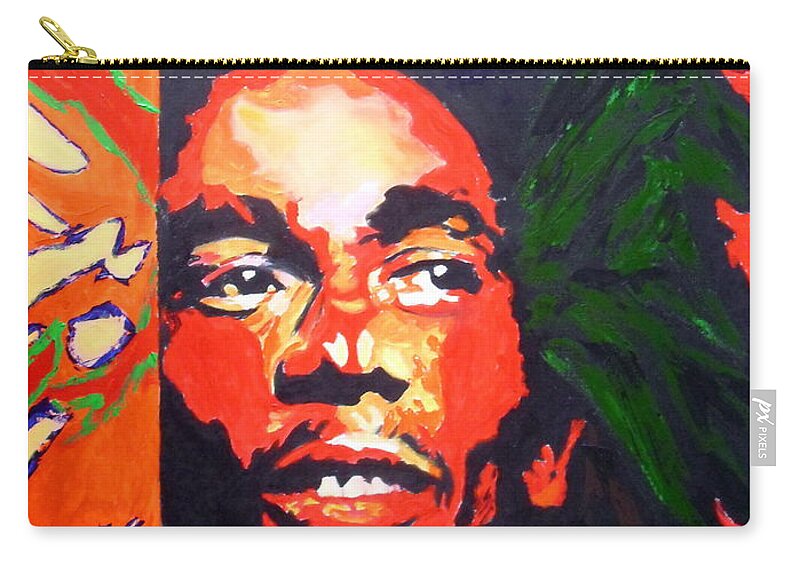 Singer Zip Pouch featuring the painting Bob Marley by Jodie Marie Anne Richardson Traugott     aka jm-ART