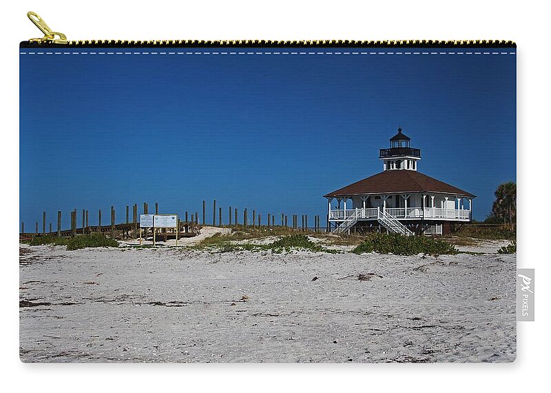 Lighthouse Zip Pouch featuring the photograph Boca Grande Lighthouse IX by Michiale Schneider