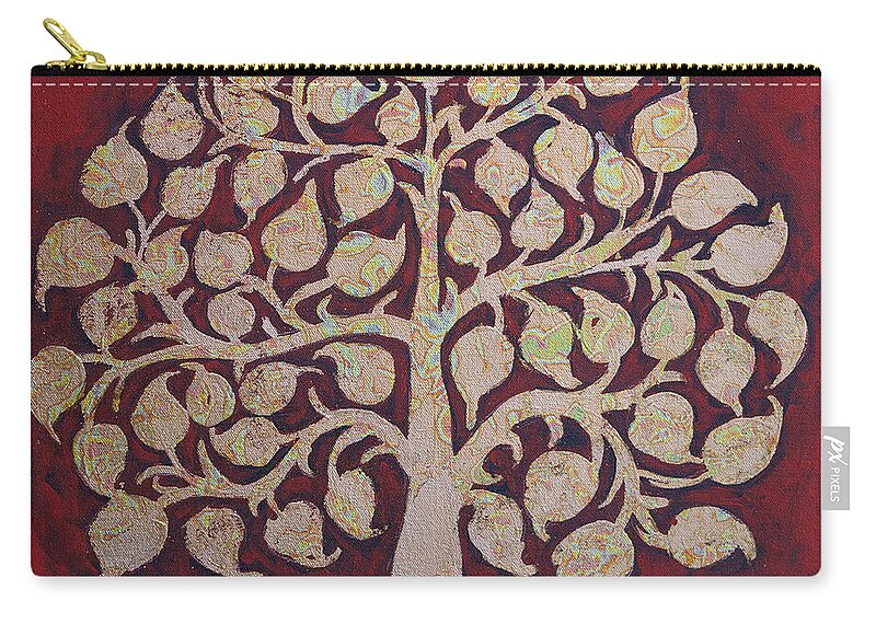 Bodhi Tree Carry-all Pouch featuring the painting Bodhi Tree by Jyotika Shroff