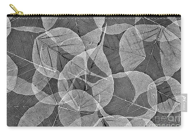 Skeleton Structure Zip Pouch featuring the photograph Bodhi Tree Leaves by Tim Gainey
