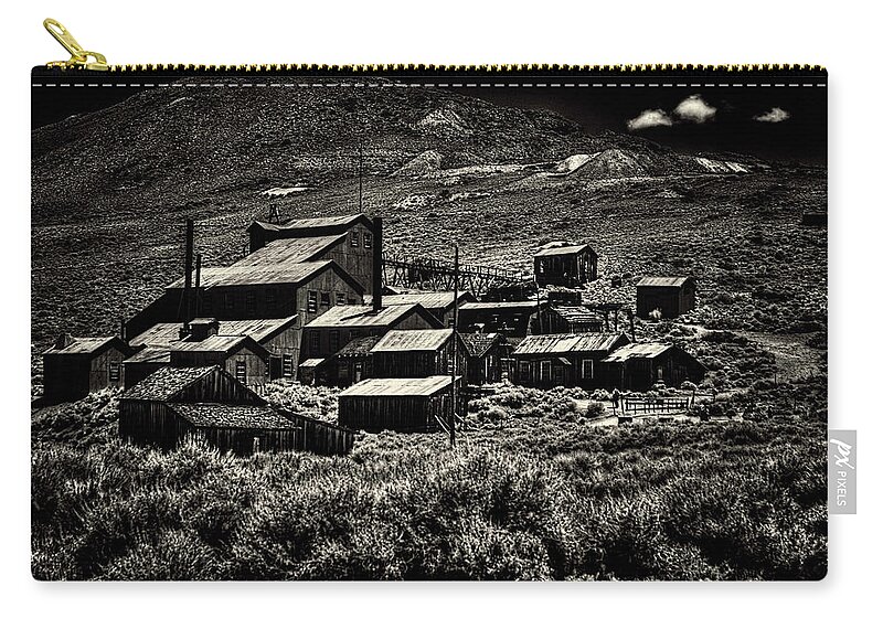 California Zip Pouch featuring the photograph Bodie Ghost Town Stamping Mill by Roger Passman
