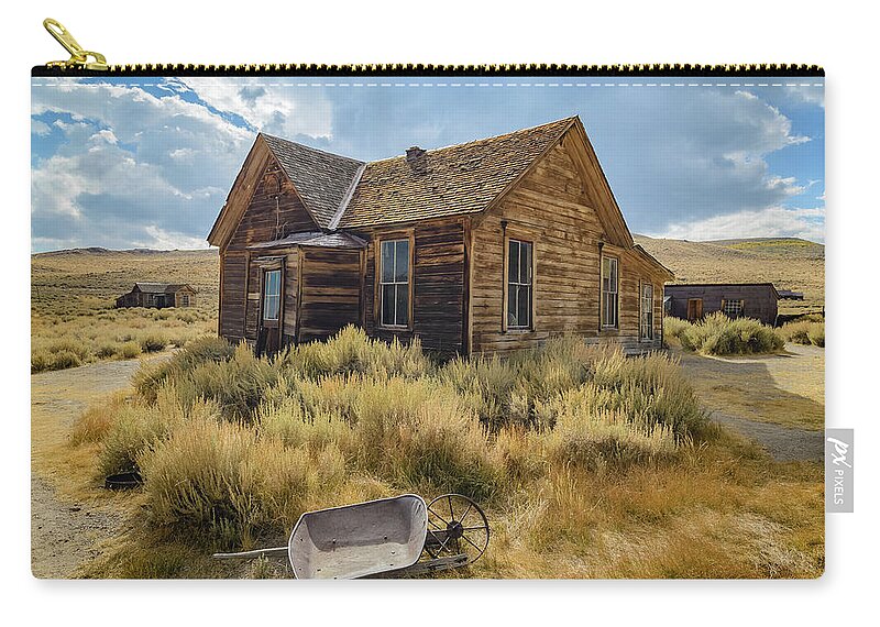 Bodie Zip Pouch featuring the photograph Bodie House by Mike Ronnebeck
