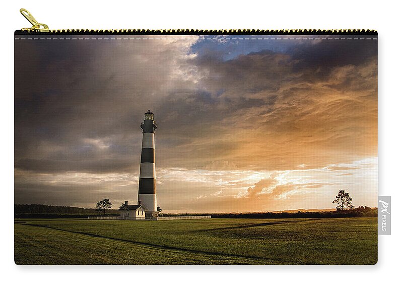 Lighthouse Zip Pouch featuring the photograph Bodie Lighthous Landscape by Don Johnson