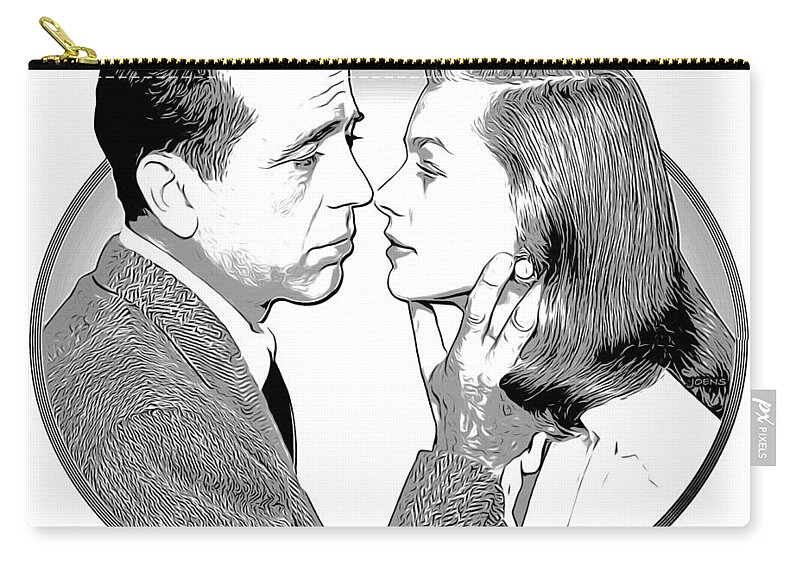 Love Zip Pouch featuring the drawing Bogie and Bacall by Greg Joens
