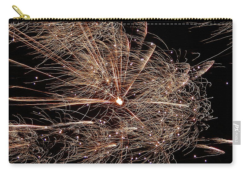 Fireworks Zip Pouch featuring the photograph Bold Burst #0711 by Barbara Tristan