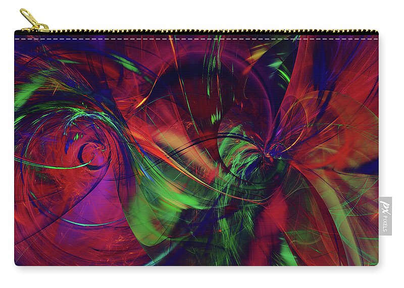 Abstract Zip Pouch featuring the digital art Bold red by Deborah Benoit