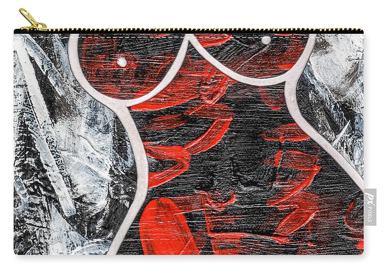 Nude Zip Pouch featuring the painting Bold by Roseanne Jones