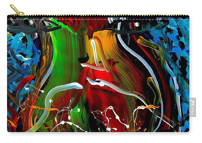 Bollywood Zip Pouch featuring the painting Bollywood Sync by Neal Barbosa
