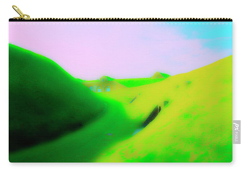 Sand Zip Pouch featuring the photograph Bombproofs at Dover by Jan W Faul