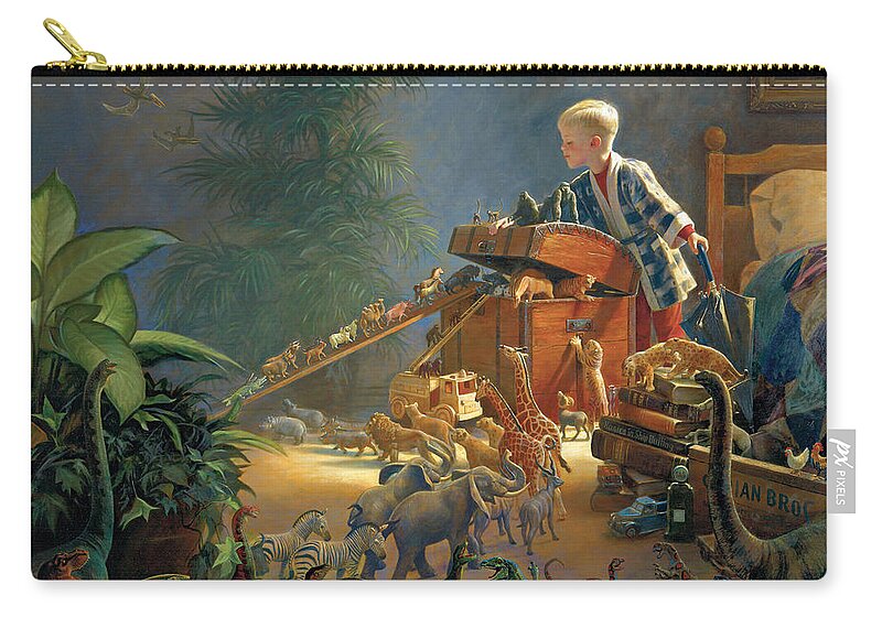 #faaAdWordsBest Zip Pouch featuring the painting Bon Voyage by Greg Olsen
