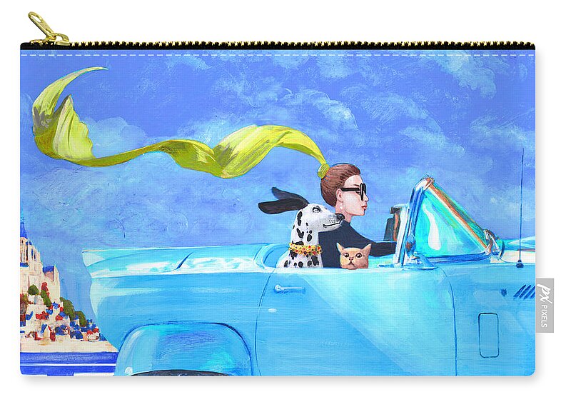 Landscape Zip Pouch featuring the painting Bon voyage by Victoria Fomina