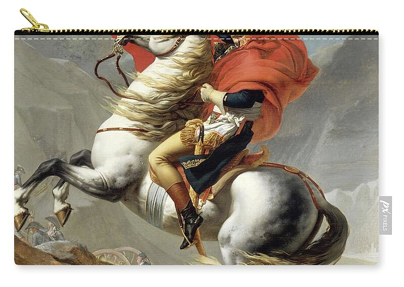 Napoleon Zip Pouch featuring the painting Bonaparte Crossing the Alps by Jacques Louis David