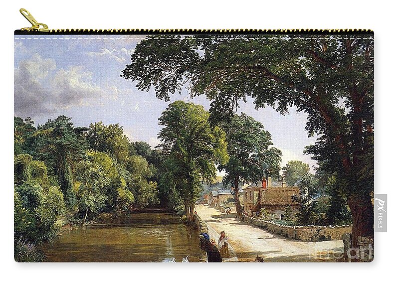 Jasper Francis Cropsey Zip Pouch featuring the painting Bonchurch Isle of Wight by Jasper Francis Cropsey