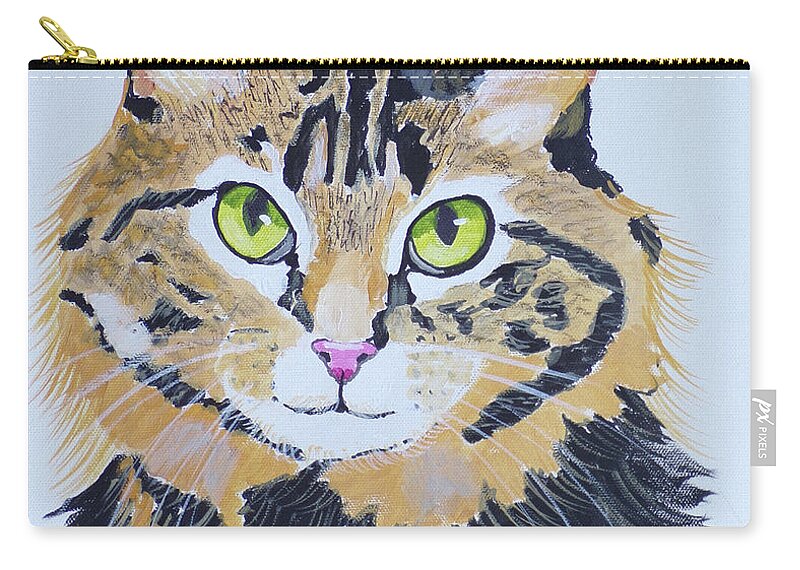 Pets Zip Pouch featuring the painting Boo Kitty by Kathie Camara