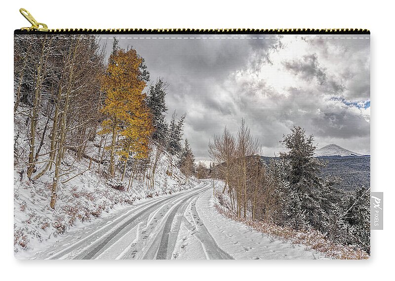 Boreas Pass Zip Pouch featuring the photograph Boreas Pass Tracks by Stephen Johnson