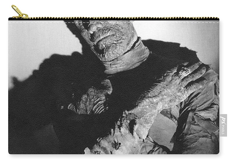 Boris Karloff Zip Pouch featuring the photograph Boris Karloff The Mummy by Vintage Collectables