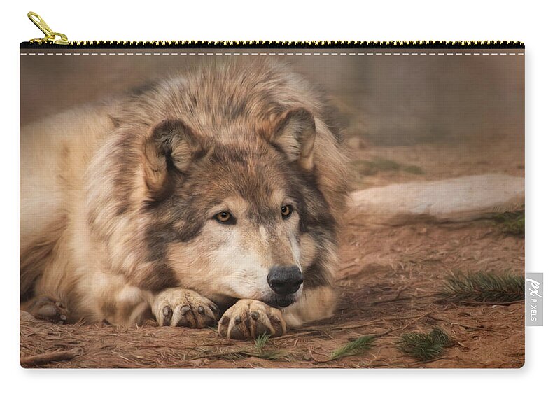 Wolf Zip Pouch featuring the photograph Born to be Wild 2 by Lori Deiter