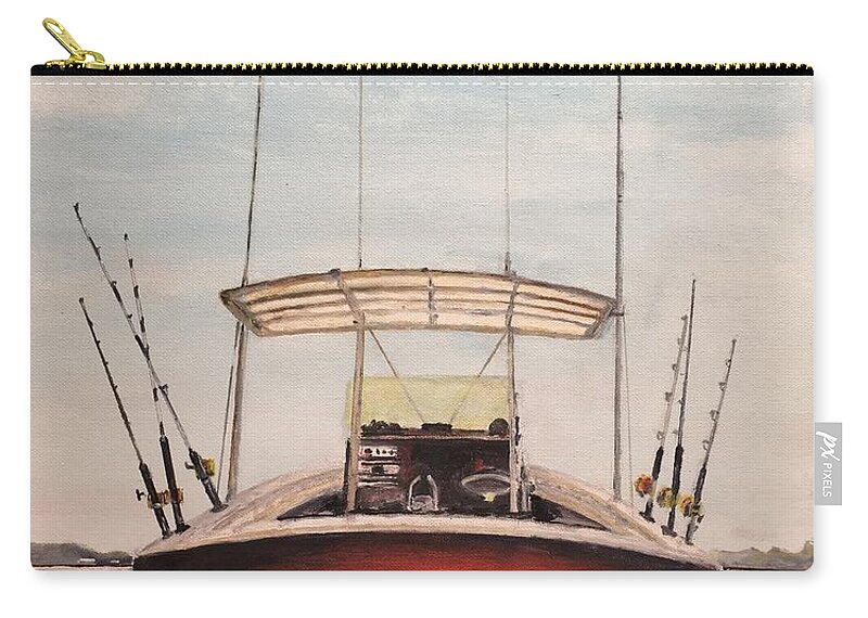 Boat Zip Pouch featuring the painting Helen's Boat by Stan Tenney