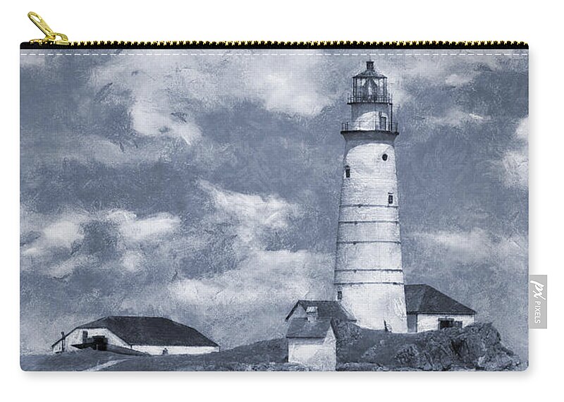 Boston Zip Pouch featuring the photograph Boston Light by Ian Mitchell