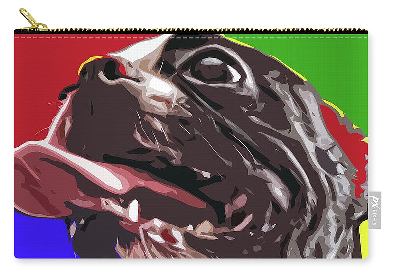 Boston Terrier Zip Pouch featuring the digital art Boston Pop by David G Paul
