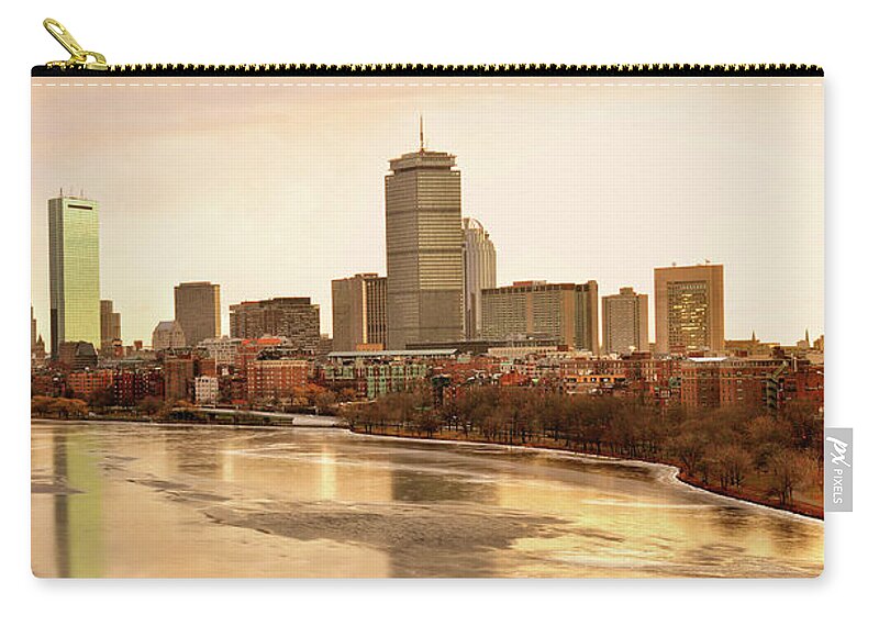Boston Zip Pouch featuring the photograph Boston Skyline on a December Morning by Mitchell R Grosky