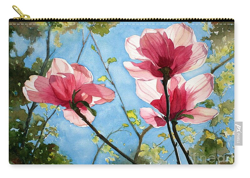 Flowers Zip Pouch featuring the painting Botanicals 3 by Jan Lawnikanis