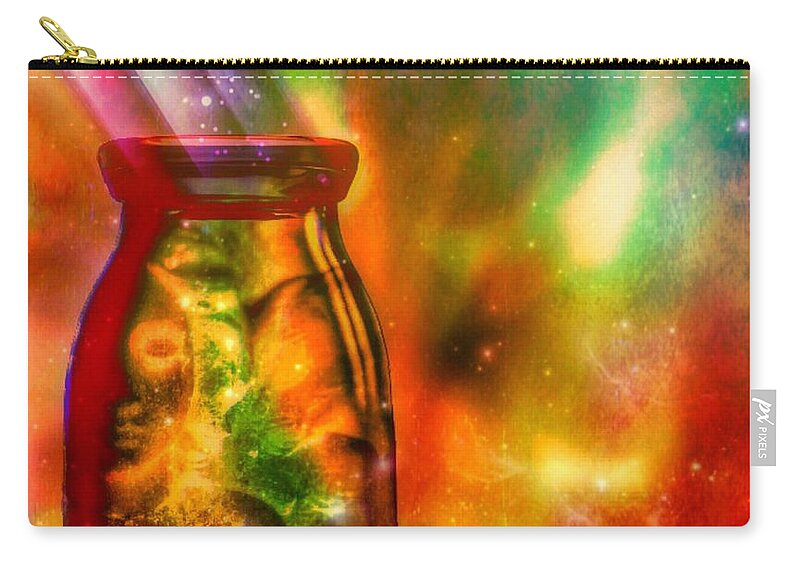 Spiritual Zip Pouch featuring the painting Bottled spirit by Christine Paris