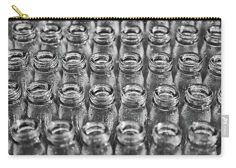 Close Up Zip Pouch featuring the photograph Bottles by Martina Fagan