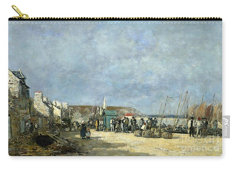1873 Zip Pouch featuring the photograph Boudin: Camaret, 1873 by Granger