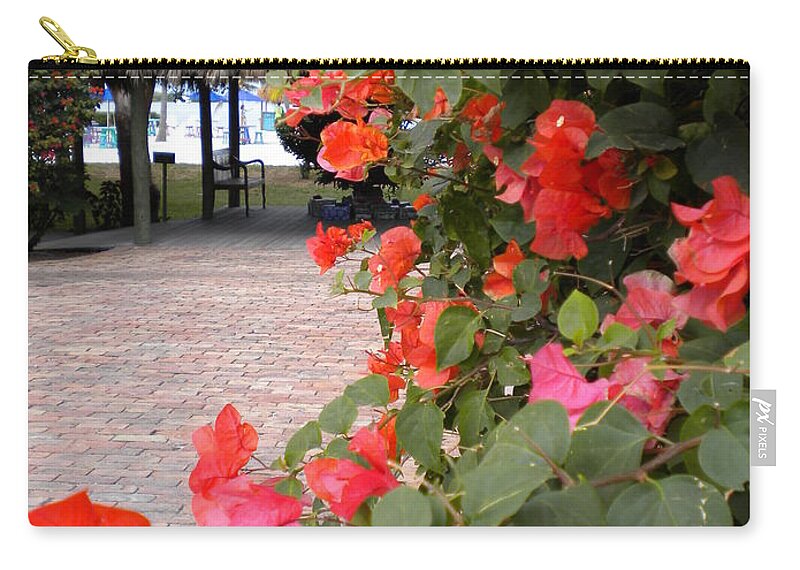 Bouganvilla Zip Pouch featuring the painting Bouganvilla 2 by Renate Wesley