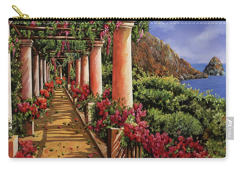 Buganville Carry-all Pouch featuring the painting Bouganville Sul Golfo by Guido Borelli