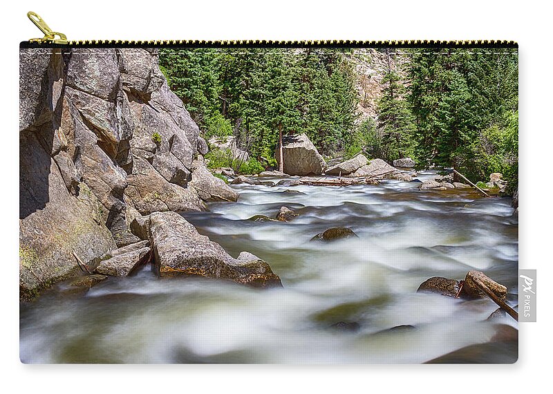 Colorado Zip Pouch featuring the photograph Boulder Canyon - Boulder Creek - Colorado by James BO Insogna