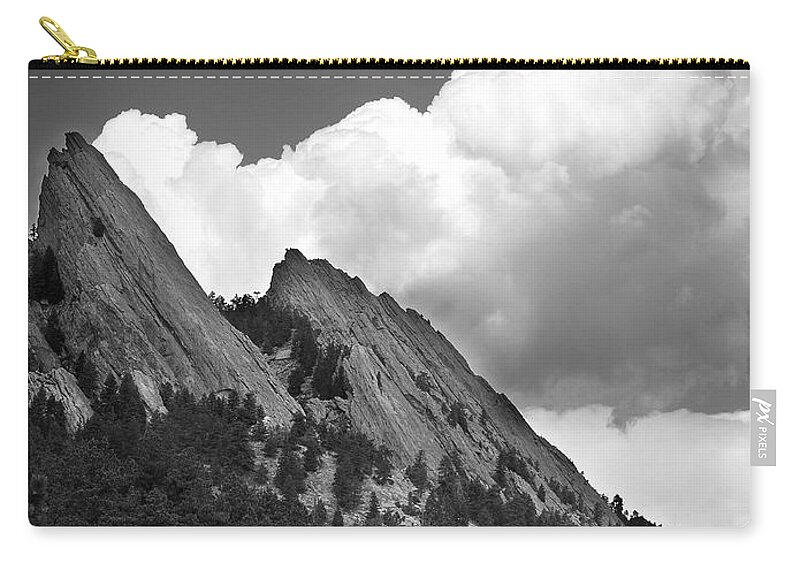 Flatirons Zip Pouch featuring the photograph Boulder Flatirons 2 by Marilyn Hunt