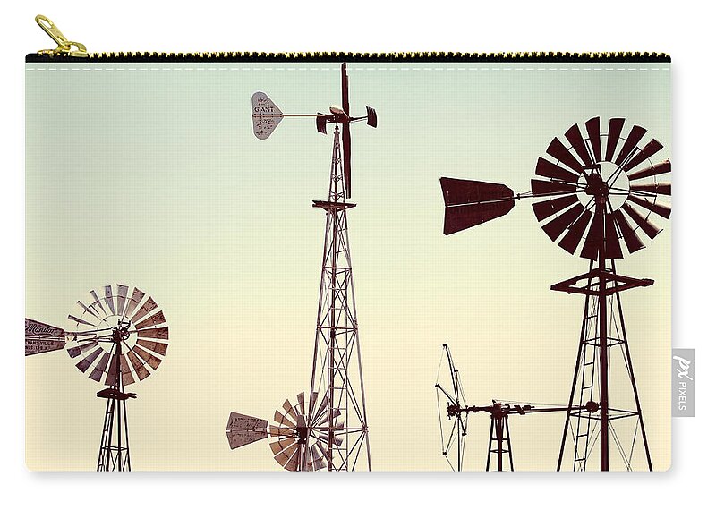 Windmills Zip Pouch featuring the photograph Bountiful Windmills by Todd Klassy